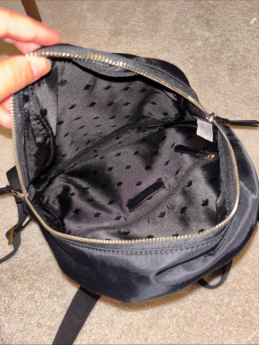 Kate Spade Black Nylon Mini Backpack